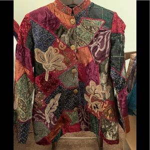 Indigo Moon Patchwork Velvet Jacket, XS